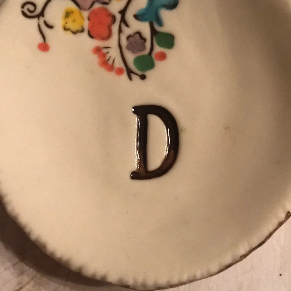 Anthropologie Monogrammed Garland Ring Dish